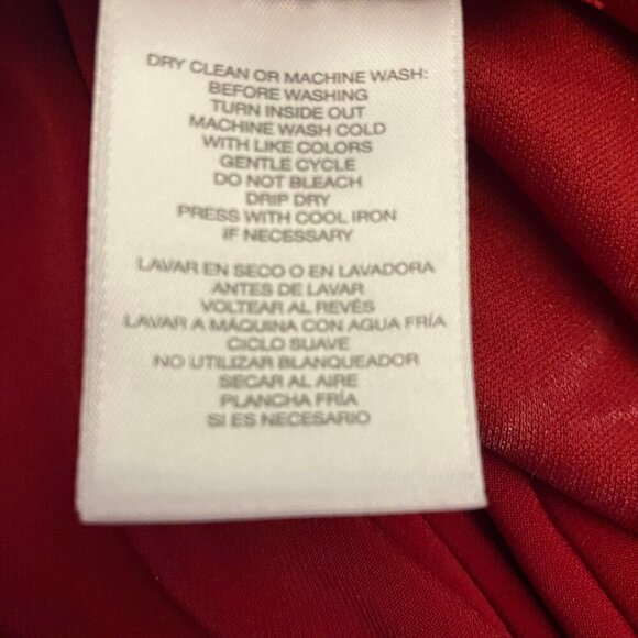 Kasper Women's Red and White Colorblocked Faux-Wrap Cap-Sleeve Dress NWT - Picture 9 of 10